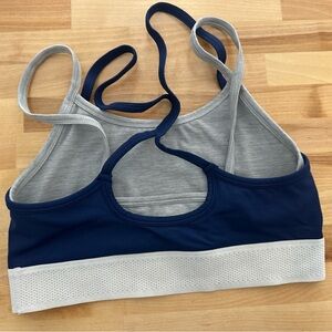 Fabletics Navy and Gray Sports Bra